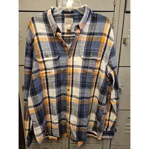 L L Bean mens long sleeve flannel button down shirt size XL slightly fitted
